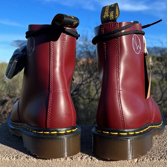 🏴󠁧󠁢󠁥󠁮󠁧󠁿 New MIE Undercover x Dr. Martens Cherry Red 1460 Boots UK 7 - Picture 8 of 17